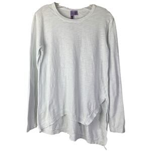 Wilt Long Sleeve Top Womens S White Cotton‎ Boho Lagenlook Crew Neck Tunic